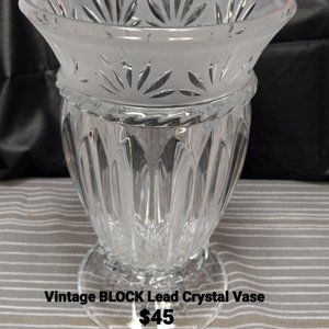 VINTAGE BLOCK LEAD CRYSTAL VASE
